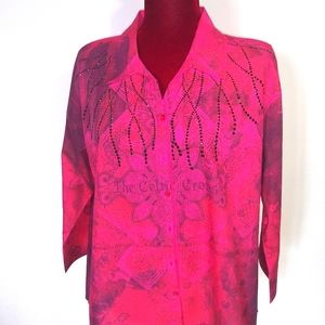 🏖 Las Olas Celtic Cross Blouse Sz L